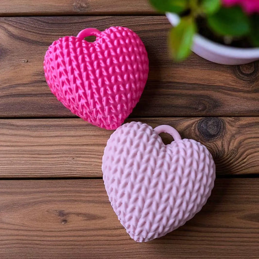 Quick 1-Hour Print: Knitted Heart Keychain, Pendant Chain