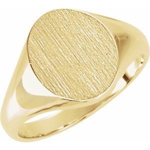 10K Yellow Gold Oval Signet Ring
