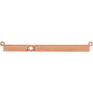 14K Rose Gold 3 mm Round Bar Necklace Center