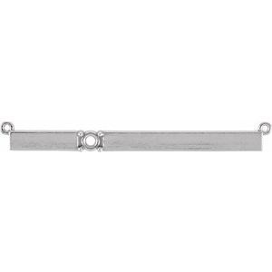 14K White Gold 3 mm Round Bar Necklace Center