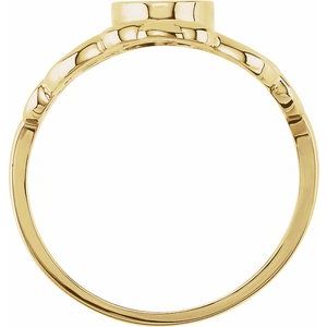 14K Yellow Gold 11x6.5 mm Oval Signet Ring