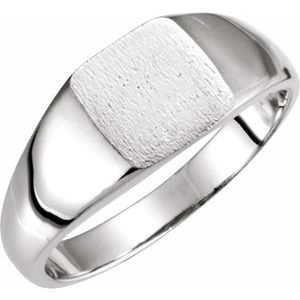 Sterling Silver 11 mm Square Signet Ring
