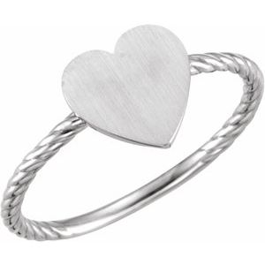 Continuum Sterling Silver Be Posh�� Engravable Rope Signet Ring