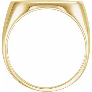18K Yellow Gold 18x12 mm Oval Signet Ring
