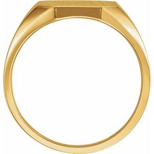 14K Yellow Gold 14x12 mm Octagon Signet Ring