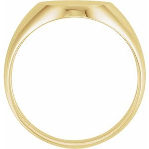 10K Yellow Gold 14x12 mm Oval Signet Ring