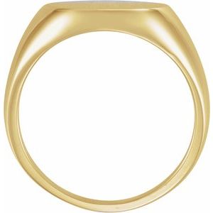 14K Yellow Gold Round Signet Ring