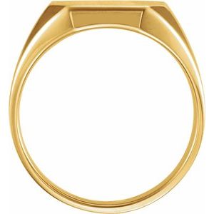 18K Yellow Gold 16x14 mm Octagon Signet Ring