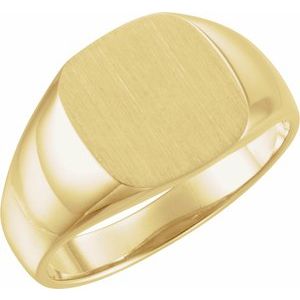 18K Yellow Gold Square Signet Ring