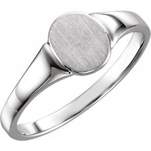 Platinum Oval Signet Ring