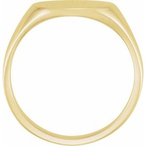 18K Yellow Gold 12x9 mm Oval Signet Ring