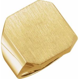 10K Yellow Gold 22x20 mm Octagon Signet Ring