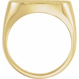 14K Yellow Gold Square Signet Ring