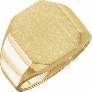 14K Yellow Gold Octagon Signet Ring