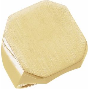 18K Yellow Gold Octagon Signet Ring