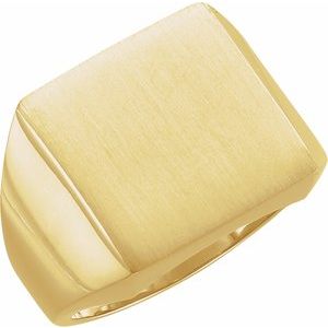 14K Yellow Gold 16 mm Square Signet Ring