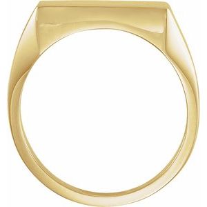14K Yellow Gold 16 mm Square Signet Ring