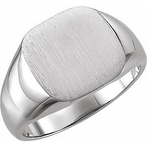 Platinum 11 mm Square Signet Ring