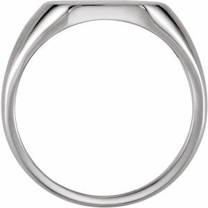 Platinum 11 mm Square Signet Ring