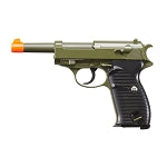 G21 Heavy Weight Spring Pistol P38 Style with Metal Magazine OD Green