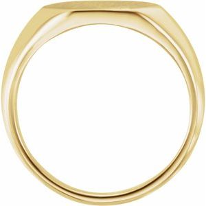 14K Yellow Gold 12x10 mm Geometric Signet Ring