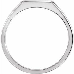 14K White Gold 12x10 mm Rectangle Signet Ring