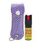 Bling Keychain Personal Defense Pepper Spray OC-18 1/2 oz With Case Purple