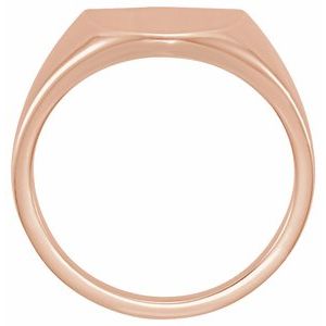 14K Rose Gold 11 mm Shield Signet Ring