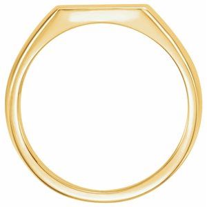 14K Yellow Gold 15x12 mm Rectangle Signet Ring