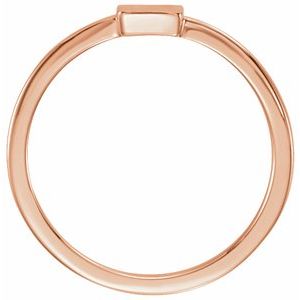 14K Rose Gold 7x5 mm Rectangle Signet Ring