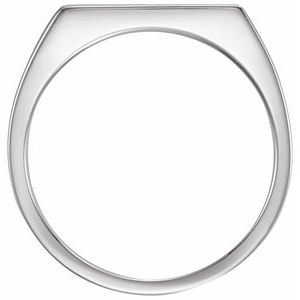 10K X1 White Gold 15x7 mm Rectangle Signet Ring
