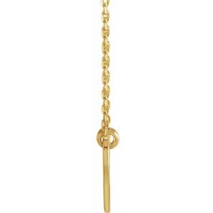 14K Yellow Gold Engravable Double Heart 17" Necklace
