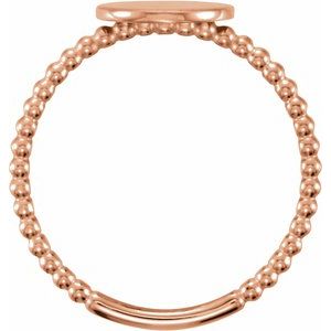 14K Rose Gold Be Posh�� Engravable Beaded Signet Ring