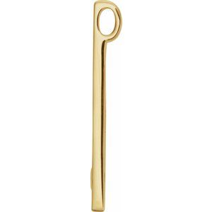 10K Yellow Gold 1-Stone Family Engravable Bar Slide Pendant