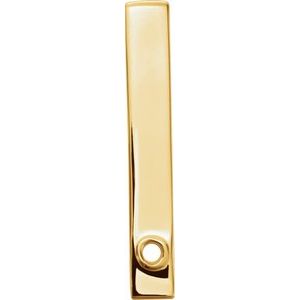 10K Yellow Gold 1-Stone Family Engravable Bar Slide Pendant