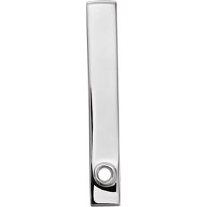Platinum 1-Stone Family Engravable Bar Pendant