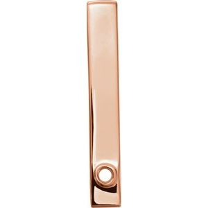 14K Rose Gold 1-Stone Family Engravable Bar Slide Pendant
