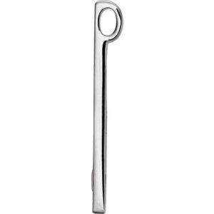 14K White Gold 1-Stone Family Engravable Bar Pendant