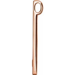 14K Rose Gold 1-Stone Family Engravable Bar Slide Pendant