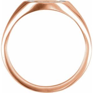 14K Rose Gold 1/6 CTW Natural Diamond Halo-Style Signet Ring