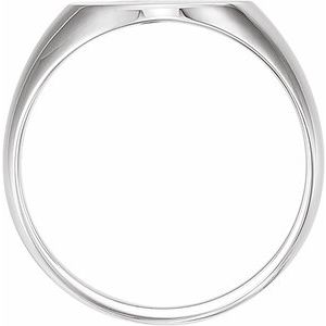 Platinum .015 CT Natural Diamond 14x12 mm Oval Signet Ring