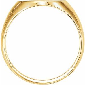 14K Yellow Gold 14x12 mm Oval Signet Ring Mounting