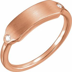 14K Rose Gold .03 CTW Natural Diamond 18x5 mm Signet Ring