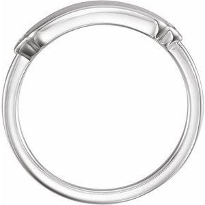14K White Gold .03 CTW Natural Diamond 18x5 mm Signet Ring