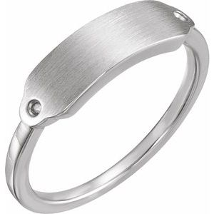Sterling Silver 1.5 mm Round 18x5 mm Rectangle Signet Ring Mounting