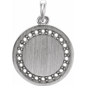 Platinum 1.3 mm Round Engravable Halo-Style Pendant Mounting