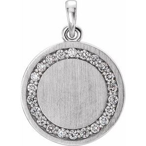 14K White Gold 1/5 CTW Natural Diamond Engravable 16-18" Necklace