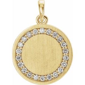 14K Yellow Gold 1/5 CTW Natural Diamond Engravable 16-18" Necklace