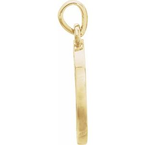 14K Yellow Gold 1.3 mm Round Engravable Halo-Style Pendant Mounting