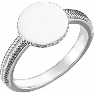 .06 CTW Natural Diamond Signet Ring
